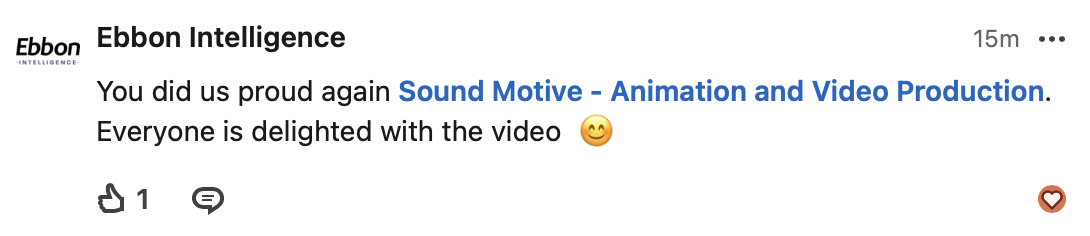 Linkedin comment from Ebbon Intelligence Company Page